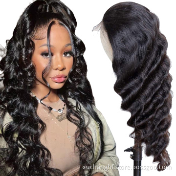 Wholesale Loose Deep Wave Wig,Virgin Wigs Human Hair Lace Front Braid Cuticle Aligned Hair,black Women 30 Inch Lace Frontal Wig